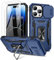 Maxdara for iPhone 14 Pro Max Case with Camera Cover Slide, Built-in 360° Rotating Kickstand & Tempered Glass Screen Protector Shockproof Case for iPhone 14 Pro Max 6.7 inch, Navy Blue