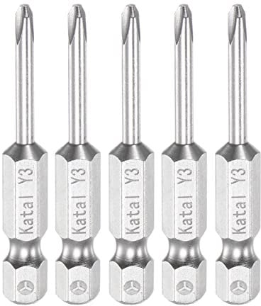 sourcing map 5pcs Y3 Tri-Point Screwdriver Bit 1/4 Hex Shank 2 Length Magnetic Y Type Screw Driver Power Tool