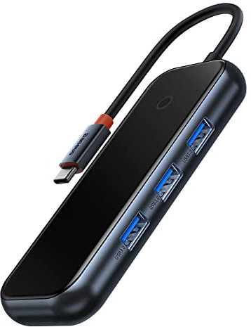 Baseus Hub 4in1 AcmeJoy Serie USB-C auf 3xUSB 3.0 + USB-C PD (dunkelgrau)