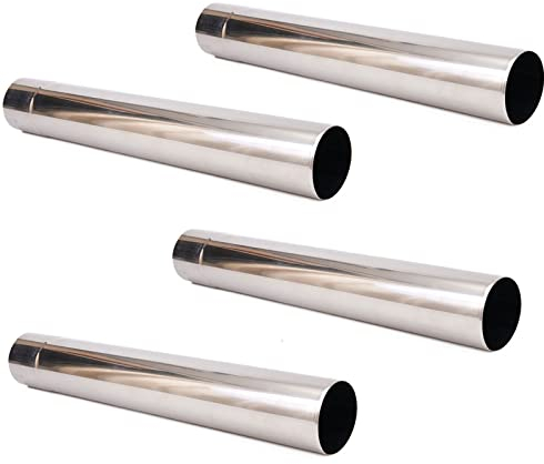 HEIBTENY 4 tubi per canna fumaria da 60 mm di diametro per stufa in acciaio e argento per camino, per stufa a legna, camino, scaldabagno, campeggio (30 cm di lunghezza)