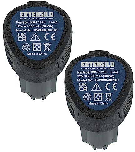 EXTENSILO 2X Batteries Remplacement pour Ryobi BSPL1213 pour Outil électrique (2500 mAh, Li-ION, 12 V)