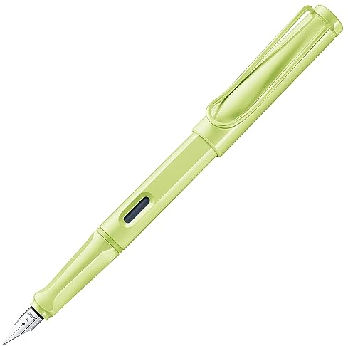 Lamy safari springgreen Füller - Füllhalter mit ergonomischem Griff & polierter Stahlfeder in Strichbreite M – robuster ASA-Kunststoff - inkl. Tintenpatrone T 10 blau - Rechtshänder
