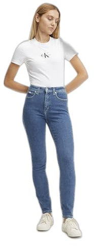 Calvin Klein Damen Jeans Hose High Rise Skinny Fit, Blau (Denim Medium), 27W/30L