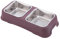 MBROS Rectangle Dog Bowls Stainless Steel Double Pet Bowls Set Non-slip Dog and Cat Food Bowl for Dog/Cat/Any Small Animal Food 2021/8/26(Color:purple)