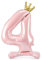 Folienballon 4. Geburtstag XXL Ballon 4 Hellrosa mit Standfuß selbststehend Ballon 4 Geburtstag Mädchen Kindergeburtstag Luftballon Zahl 4 Rosa mit goldener Krone