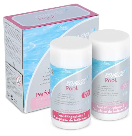 SANESS Pool Wasserpflege Ergänzungsset Chlorfreie Desinfektion Chlorersatz für weitere 10 m³