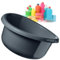 KADAX Round Bowl 15L, Plastic Washing Up Bowl for Kitchen and Bathroom, Large Basin for Washing Dishes, Soaking Laundry and House Cleaning (Dark Grey)