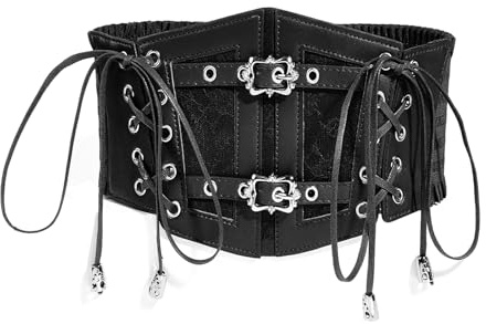 Vintage Cincher Corset Belt for Women, Wide Elastic PU Leather Waistband