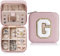TINGN Klein Schmuckschatulle Mädchen, Reise Buchstaben Schmuckschatulle Mädchen | Kleine Schmuck Organizer Box | Reise Schmuckkästchen Mädchen | Mini Reise Schmuckkästchen Damen Buchstaben G Rosa