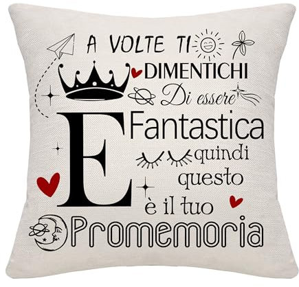 Regali ispirati Copri cuscino iniziali per donne ragazze uomini Mamma figlia sorella amici nonna zia bambini Regalo di compleanno Regalo di laurea Regalo per la festa della mamma Regalo di Natale (E)