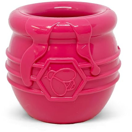 SodaPup Honey Pot – Durable Dog Treat Dispenser & Enrichment Toy Made in USA from Non-Toxic, Pet Safe, Food Safe Natural Rubber Material for Mental Stimulation, Problem Chewing, Calming Nerves, & More