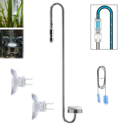 Difusor De CO2 para Acuarios | 30cm | Acero Inoxidable, Distribuidor De CO2 para Favorecer La Salud De Las Plantas del Acuario, Atomizador, Sistemas De CO2 En Todos Los Acuarios De Agua Dulce