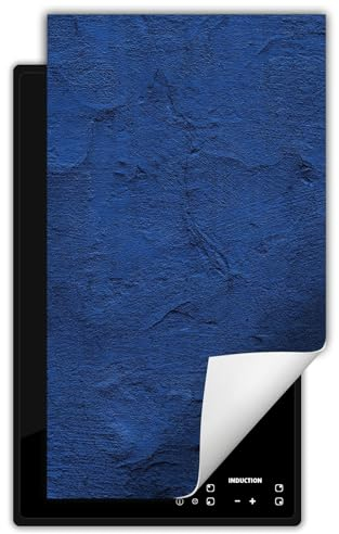 DarHaus Herdabdeckplatte 1 teilig 30x52 cm Küche Herdabdeckung Ceranfeld Herdabdeckplatten Anti Rutsch Matte Aufrollbar, blau - schiefer