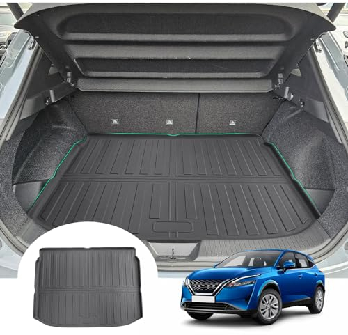 GAFAT Compatible con Nissan Qashqai J12 e-Power 2022-2024 2025 Alfombrilla de Maletero, Fácil de Plegar, Alfombrillas Goma TPE Todo Tipo de Climas, Original Escaneo 3D Borde, Qashqai J12 Accesorios
