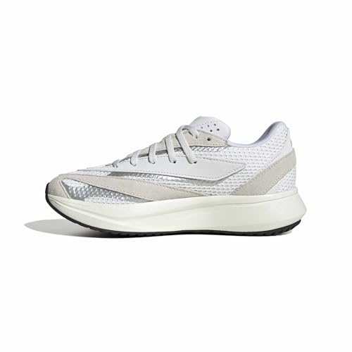 adidas Lightstride Unisex Kids Sneakers, Glass White/White/Metallic Silver, 24.5 cm