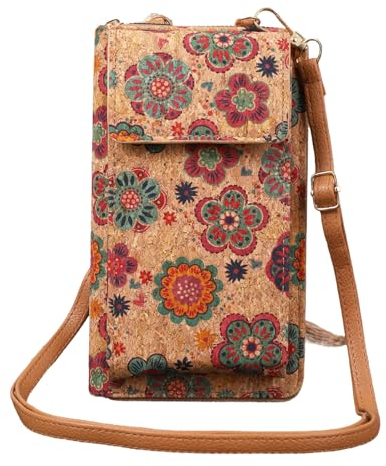 aolaso Kork Handytasche zum Umhängen Damen, Kleine Schultertasche Handytasche zum Umhängen mit Kartenfächer Crossbody mit Schultergurt