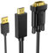 Cable HDMI a VGA de 6 pies, cable HDMI unidireccional a VGA con alimentación USB (macho a macho), compatible con Mac Mini, MacBook Pro, reproductor de Blu-ray, computadora, computadora, laptop, PC,