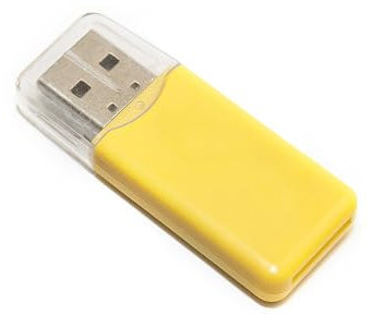 Pipestation USB Micro SD Card Reader (2 Pack) | USB-2.0 Micro-SD Smart Card Reader Adapter for Micro-SDHC, Micro-SDXC and TF Memory Cards for use with PC, Laptop, Mac and Computers (Yellow)
