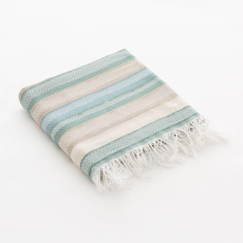 GAMUSI Fouta Pareo Toalla Playa Ligera Rayas 90x180 cm, Color Azul