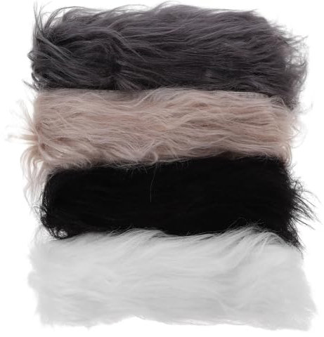 Operitacx 4pcs Faux Fur Fabric, 2x60cm Fur for Mask, Fake Fur Fabric for Winter Costume Gnome Beard Fur Ball Carpet Pet Pad