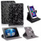 Universal 7-8 Inch Tablet Case Cover, Floral Pattern Leather 360° Rotating Case Fits for ALL 7 Inch (Black)