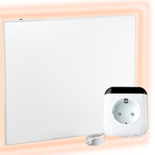 UMBRELLA® Infrarot Wandheizung mit Thermostat [FERNBEDIENUNG + WIFI STEUERUNG] – Infrarotheizung Wandmontage Heizkörper – Carbon Crystal Infrarot Paneel App steuerbar – (Modell TH70 WIFI - 1200W)