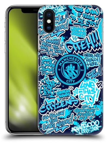 Head Case Designs Officially Licensed Manchester City Man City FC Patterns Graffiti Tags by Murwalls Hard Back Case Compatible With Apple iPhone X/iPhone XS