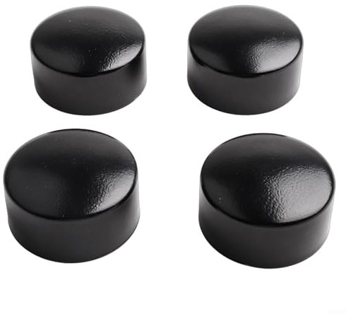 4 Pack PVC Handrail End Cap Round Stair Treads Cover Fittings, 45/50mm Diameter Black Staircase Railing Protectors Safety Decorative Cap(50mm)