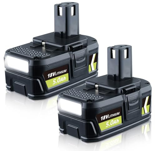 2 Pack 18V 5.5Ah P108 Li-ion Battery Replacement for Ryobi Battery 18V Compatible with Ryobi P108 P104 P105 P106 P107 Cordless Power Tools