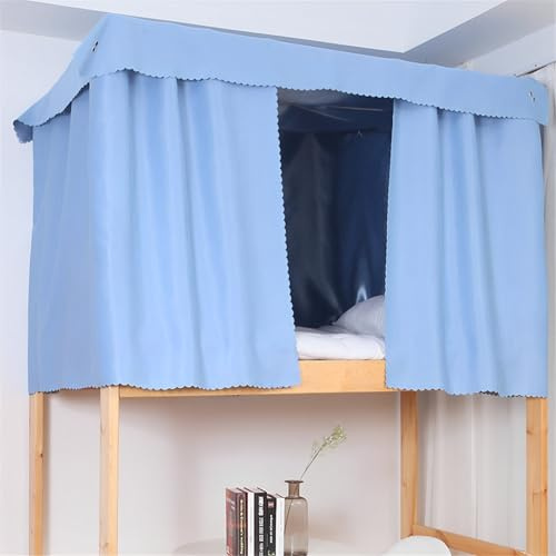 FANSU Volltonfarbe Etagenbett Vorhang, Bettvorhang Hochbett Etagenbett Blackout Staubdicht Privatsphäre Bett Vorhang Vorhänge Moskitonetz für Schlafzimmer Kinderzimmer (blau,2x1.2m-2pc)