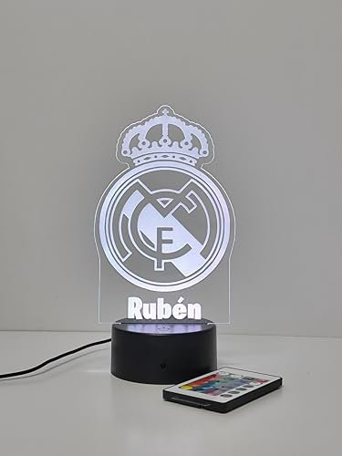 Genérico LTRESD Lámpara 3D Madrid - LED con Control Remoto – Luz de Noche para Niños y Adultos, 16 Colores, USB o Pilas – Regalo Original para Navidad, Cumpleaños y Comunión