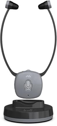 Meliconi Cuffia TV Easy Audio Wireless Digitale, Modello Steto con Ingresso Ottico, Microfono Ambiente, Volume Regolabile, Base Ricarica, Portata 20m, Audio Bilanciato per TV