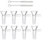 10PCS 14mm Glass Bowl - Heat-Resistant Borosilicate Glass Funnel - Reusable Water Pipe Accessory - Mini Male Bowl Adapter (8 Bowls + 2 Cleaning Brushes)