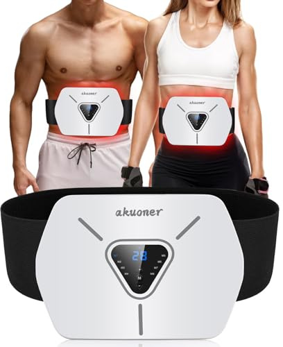 KANGLANKAN Electroestimulador Abdominal -EMS Cinturón de Entrenamiento para Hombres Y Mujeres 8 Modos Y 30 Intensidades Estimulador Muscular Abdominal para Casa Oficina Y Gimnasio