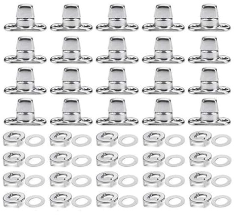 Aboiledy 40 Sets Canvas Twist Lock Fasteners, Turn Button Fasteners, Handbag Clasps and Closures Hardware Accessories, Eyelet and Stud for Canvas Marine Fastener Turn Buttons
