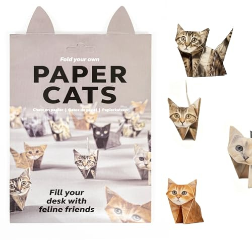 Zoruam DIY Papier Katzen Origami Kit,50 Blätter Origami Katzen Kit, 3D Katzenmodelle für Tier Papier Skulptur, Schreibtisch Haustiere & Heimdekoration,Geschenk für Katzenliebhaber
