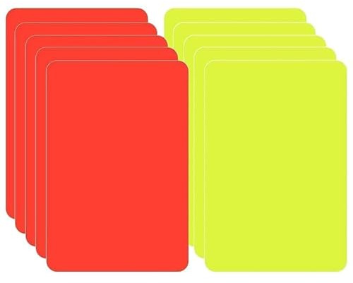 Vmoomax Juego de 10 tarjetas de árbitro de fútbol, tarjetas amarillas y rojas, ligeras y portátiles, herramienta de árbitro profesional para entrenamiento, competición, pie de escuela y club