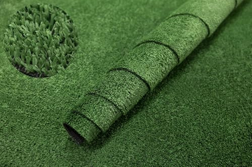 AKCILA Kunstrasen Palma Rasenteppich für Garten Balkone Terrassen Wintergärten 150x300 cm - Höhe: 7 mm Wasserdurchlässig Grün Artificial Grass, Outdoor Kunstrasen Rollrasen mit Meterware