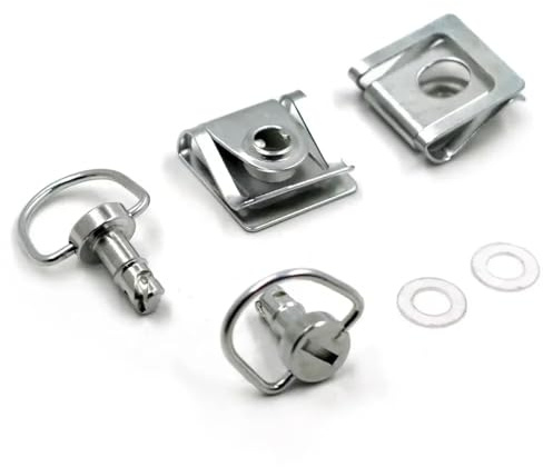 Boulons pour moto Compatible Avec Les Attaches De Carénage 1/4 De Tour À Dégagement Rapide Pour Moto, Avec Broches De 19mm Goujons À Vis Quart De Tour Et Clips Argentés