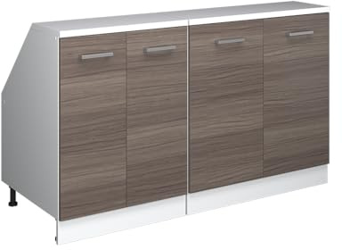 Vicco Dachschrägenschrank-Set Rion, Edelgrau/Weiß, B140 x T60 cm 2er Set, platzsparend für Dachschrägen