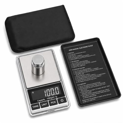 LUPO Digital Jewellery Scales 0.1g 1000g Mini Pocket Gram Scale Gold Coin | Precision electronic scale, tare and backlit LCD, reads carats, ounces & grains for silver, herbs, tea