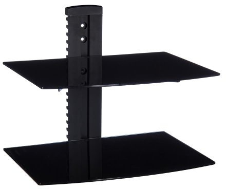 Design 2-fach DVD/Bluray-Player Glas Halterung für Wandmontage in schwarz