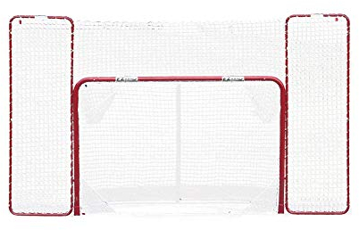 EZGoal Hockey zusammenklappbar Pro Ziel mit Rücklaufsperre und Ziele, 1,3 cm, rot/weiß