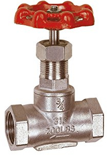 RIEGLER 103801-250.56 ES Muffen-Absperrventil, Edelstahl 1.4401/1.4408, G 2, DN 50, 1Stk