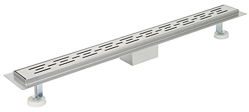 Zelsius Edelstahl Duschablauf Bendigo befliesbar | 90 cm | Bodenablauf quadratisch für bodengleiche Dusche | Duschrinne mit Siphon und Haarsieb, Geruchsverschluss | Duschabfluss flach