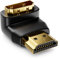 deleyCON Adaptateur HDMI - Coudé à 270° Degrés - Prise Femelle HDMI et Prise Mâle HDMI - Prise Dorée - 3D 1080p Full HD - Noir