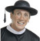 W WIDMANN MILANO Party Fashion 2812H - Hut Priester, Schwarz, aus Filz, Pater, Pfarrer, Hut, Kopfschmuck, Accessoire, Karneval, Mottoparty