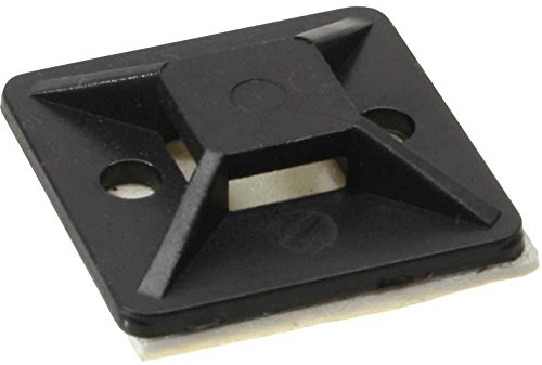 InLine Befestigungssockel für Kabelbinder - 40x40mm - selbstklebend - schwarz - 10 Stück