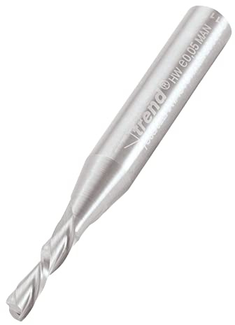 Trend Spiral Down-Cut Router Cutter, 1/4 Inch Shank, 3.2mm x 12.7mm | Precision Down-Cut Spiral Router Bit With 1/4 Inch Shank, 3.2 mm Cut Diameter And 12.7 mm Cut Length, S55/02LHX1/4STC