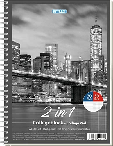 Duo Collegeblock DIN A4 50 Bl. kariert 30 Bl liniert